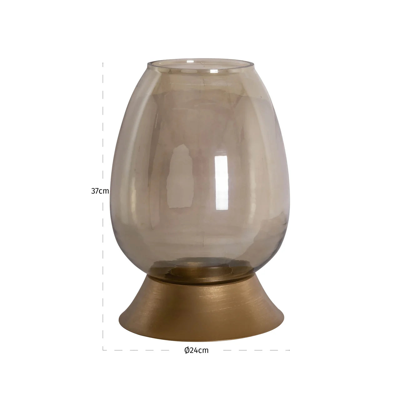 Richmond Interiors Aubine Gold Hurricane Candle Holder | Small