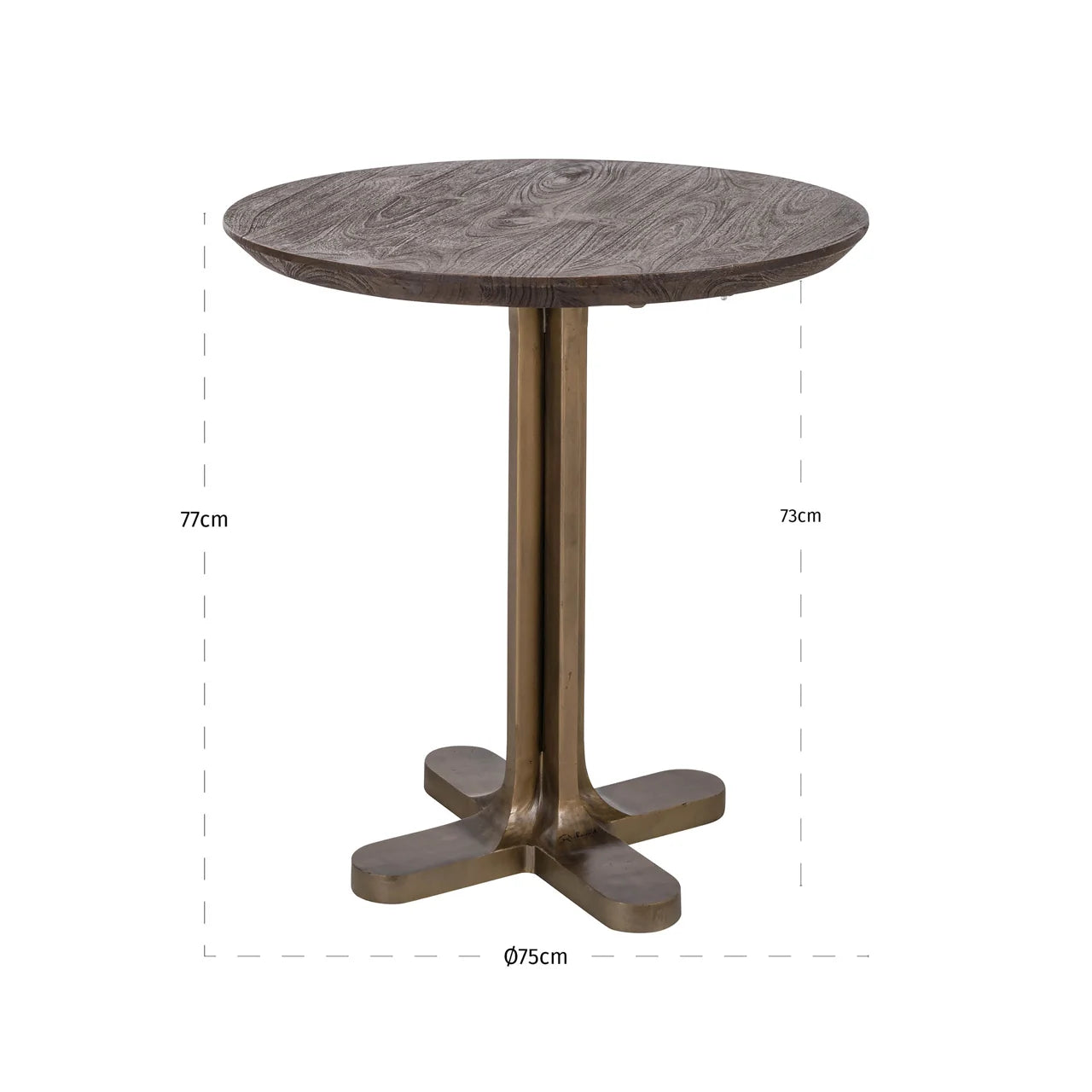 Richmond Interiors Revelin Dark Brown Round 75cm Bistro Table