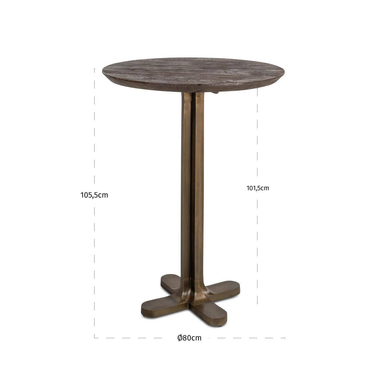 Richmond Interiors Revelin Dark Brown Round 80cm Bar Table