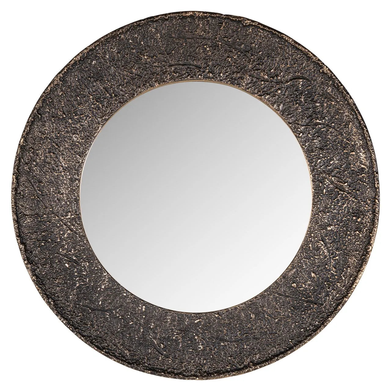 Richmond Interiors Jamel Textured Bronze Round Wall Mirror