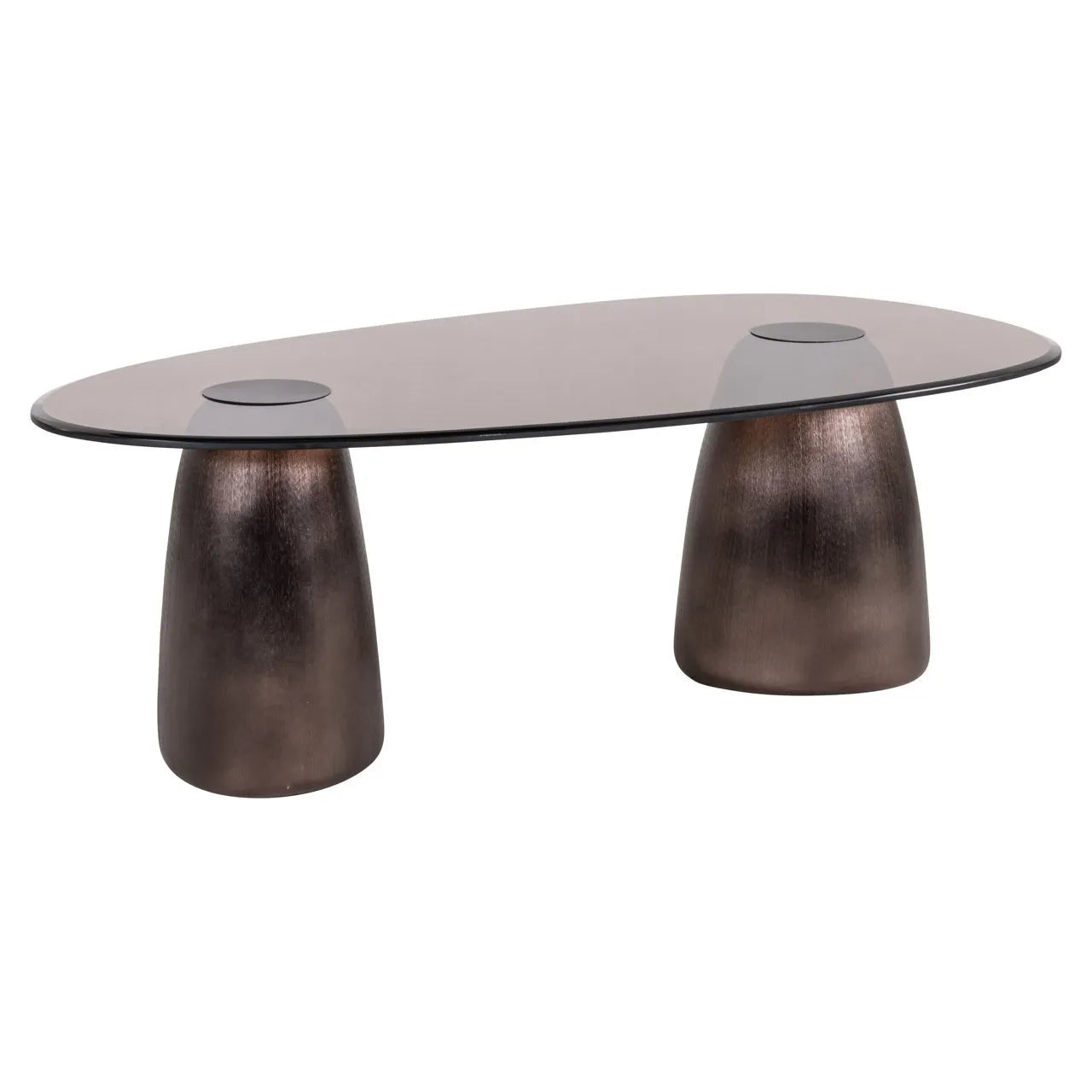 Richmond Interiors Hayden Bronze & Glass Oval Coffee Table
