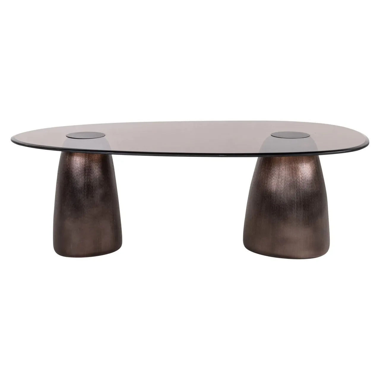 Richmond Interiors Hayden Bronze & Glass Oval Coffee Table