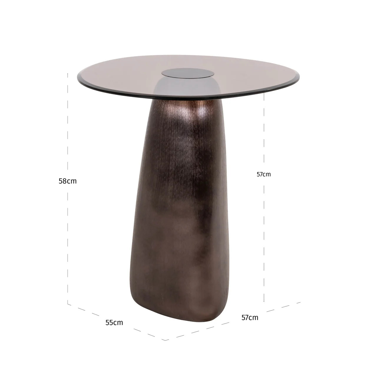 Richmond Interiors Hayden Bronze & Glass Side Table