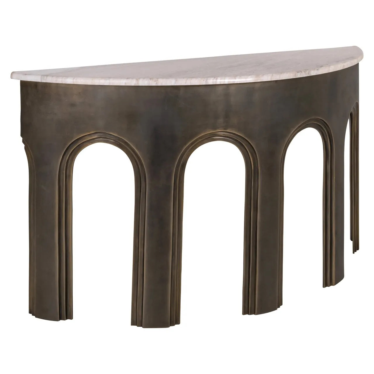Richmond Interiors Sanchis Antique Brass & Marble Console Table