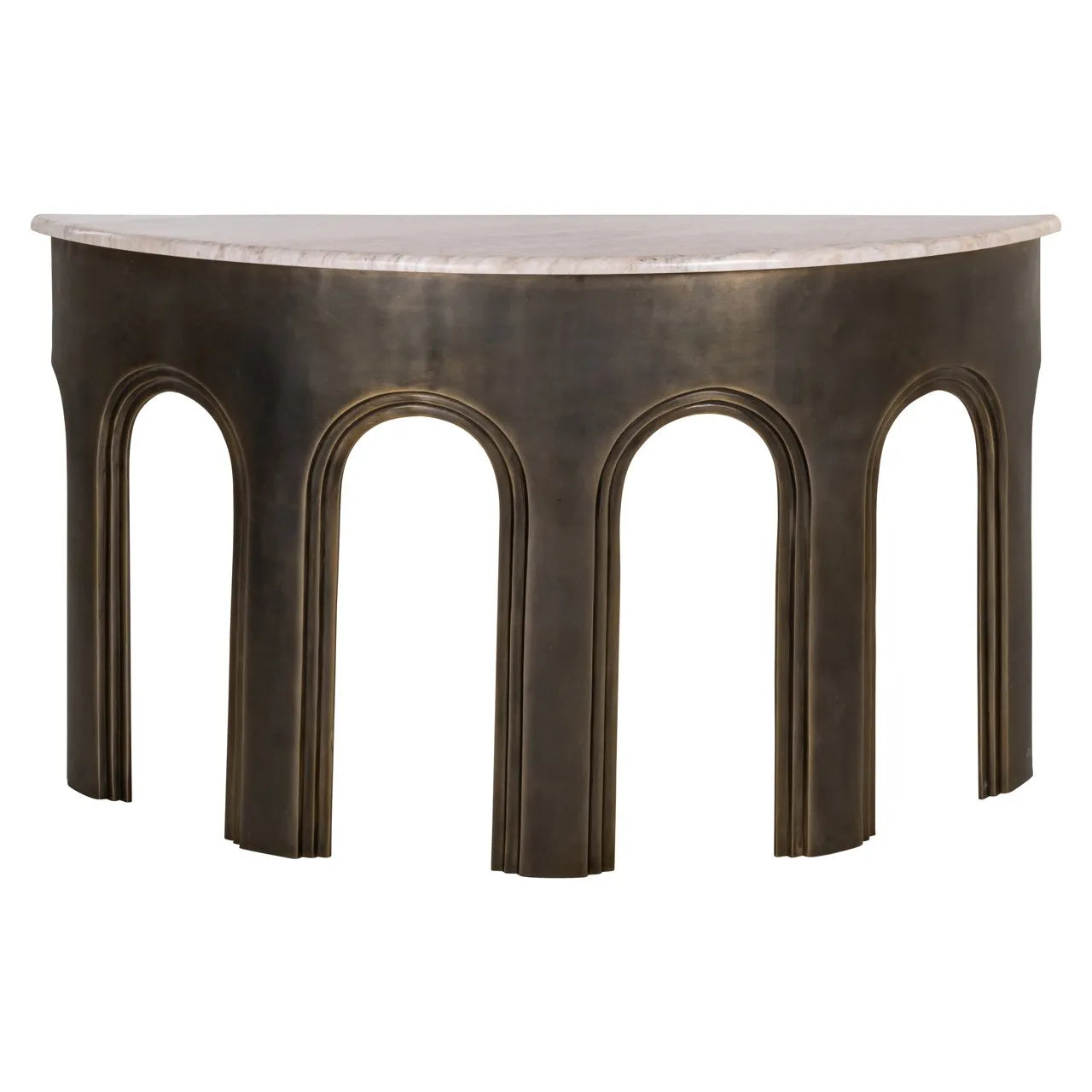 Richmond Interiors Sanchis Antique Brass & Marble Console Table