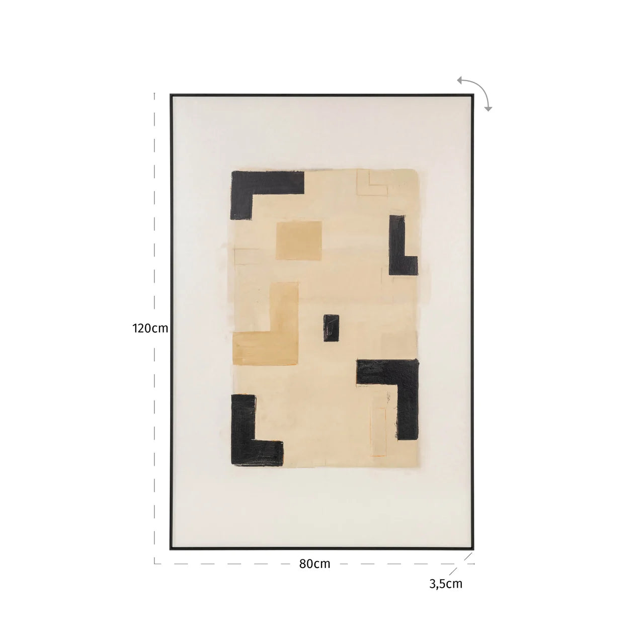 Richmond Interiors Vortex Beige Left Wall Art