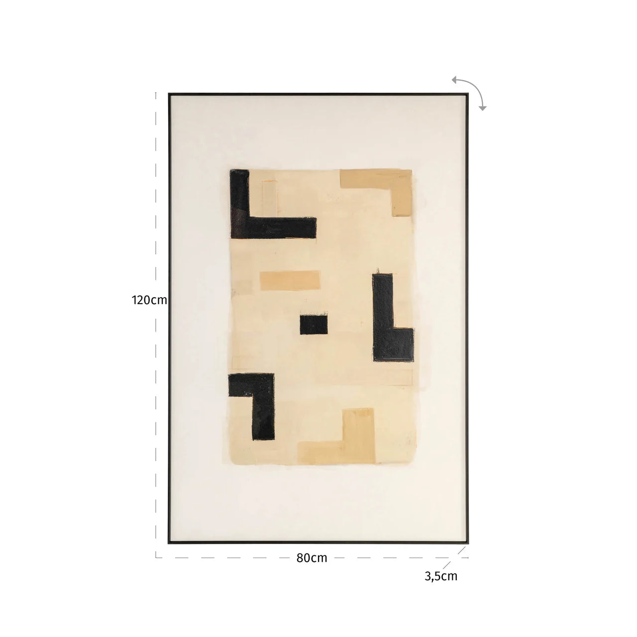 Richmond Interiors Vortex Beige Right Wall Art