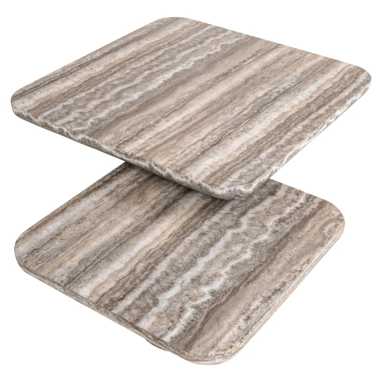 Richmond Interiors Denizly Grey Faux Travertine Coffee Table Nest | Set Of 2
