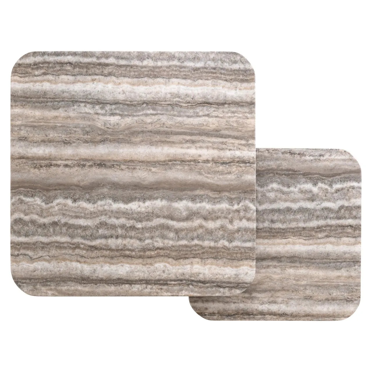Richmond Interiors Denizly Grey Faux Travertine Coffee Table Nest | Set Of 2