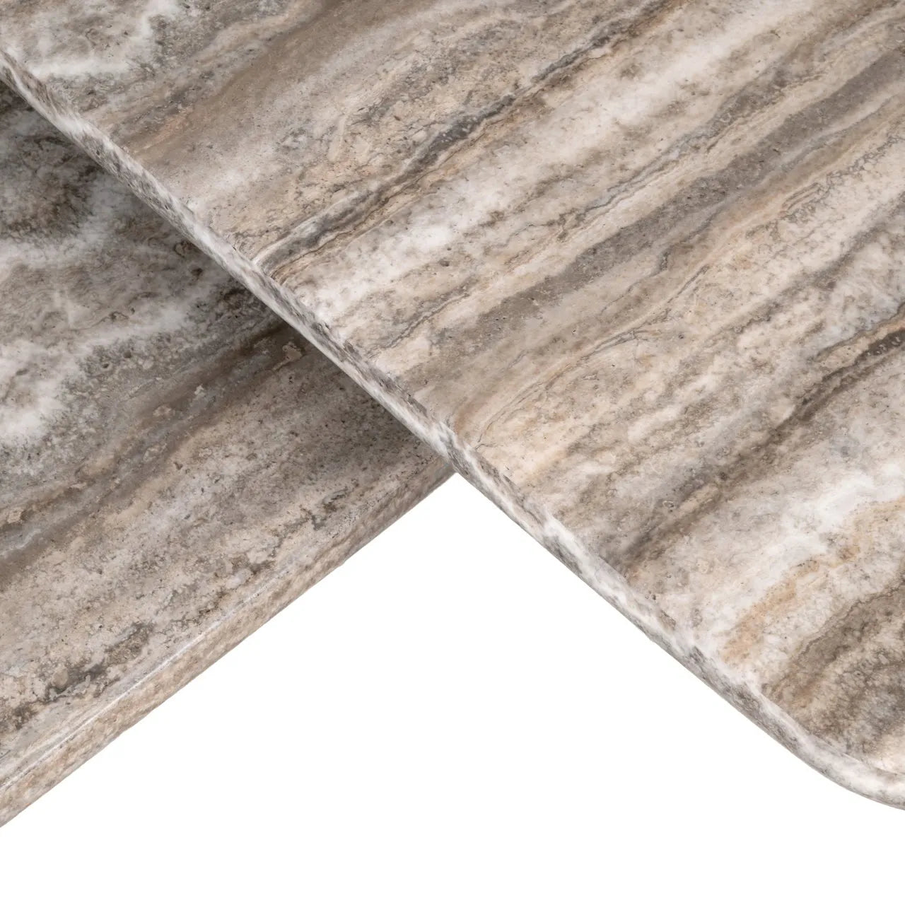 Richmond Interiors Denizly Grey Faux Travertine Coffee Table Nest | Set Of 2