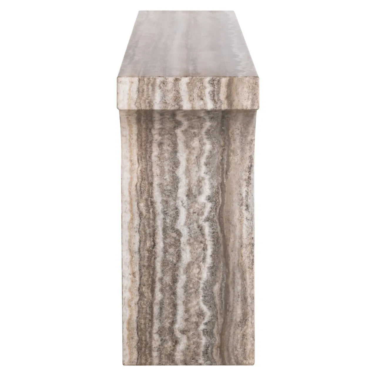 Richmond Interiors Dulce Grey Faux Travertine Console Table