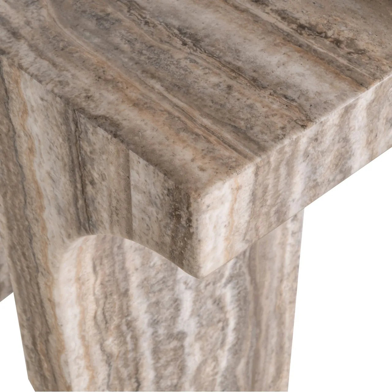 Richmond Interiors Dulce Grey Faux Travertine Console Table