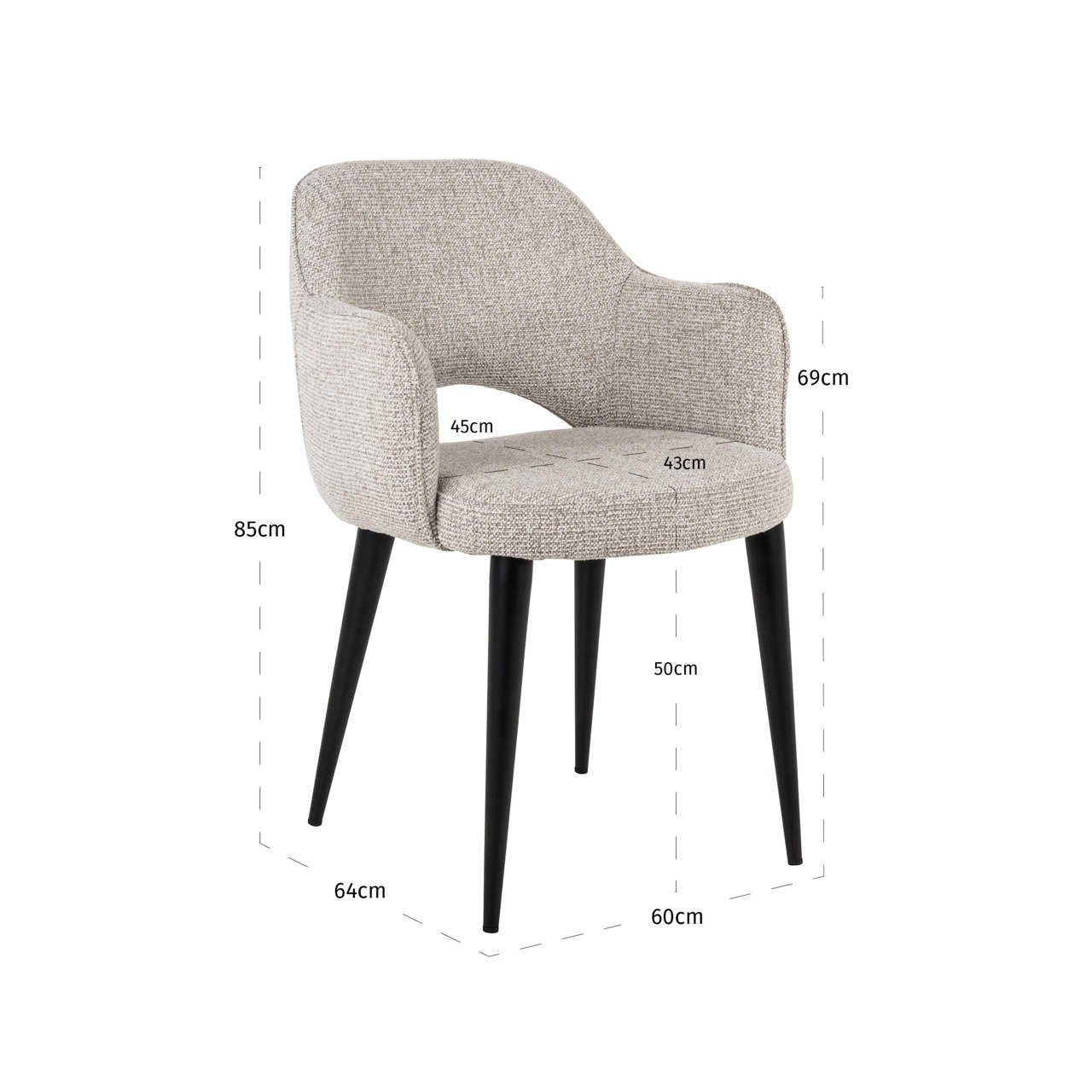 Richmond Interiors Giovanna Natural Fancy Taupe Boucle Dining Chair