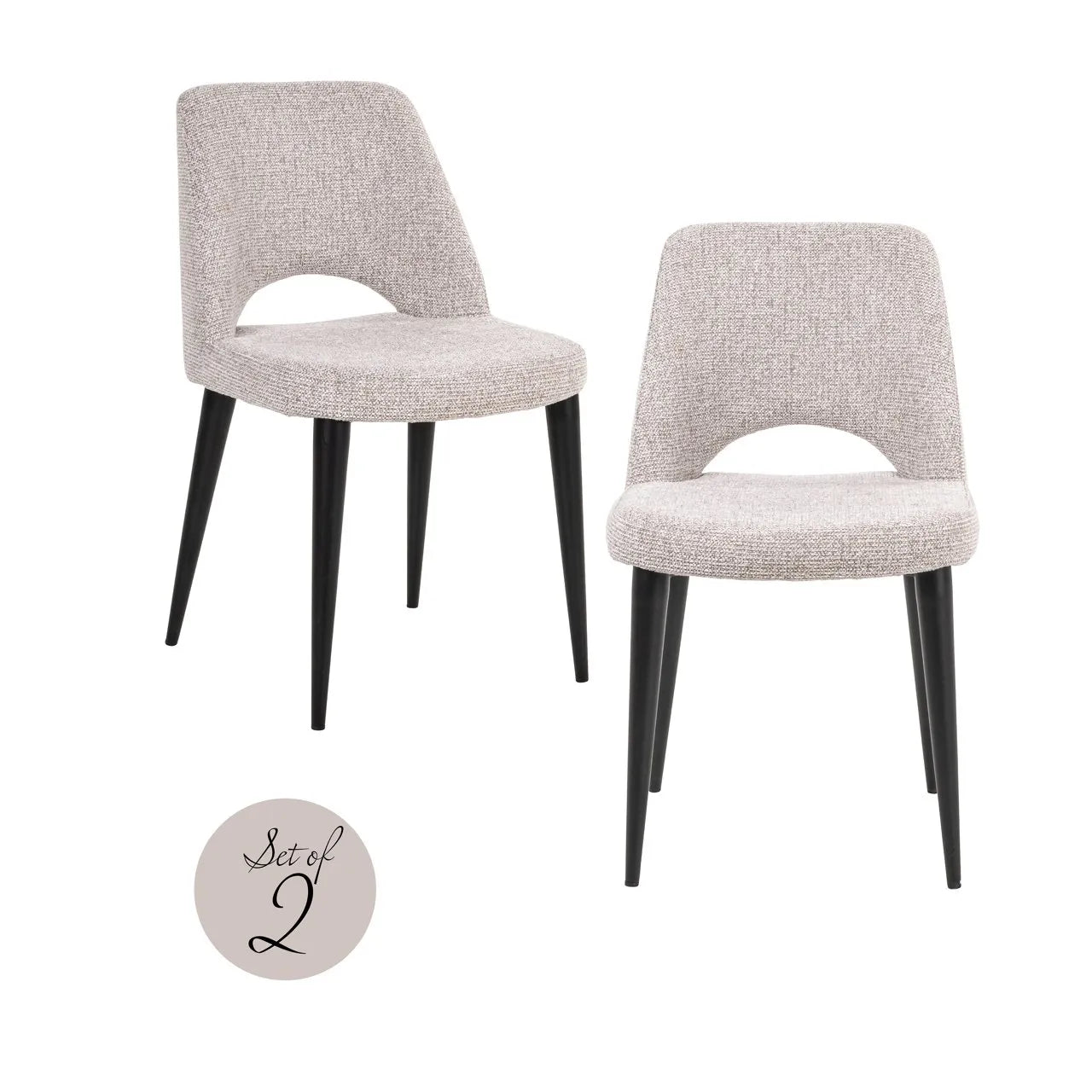Richmond Interiors Tabitha Natural Fancy Taupe Boucle Dining Chair - Set Of 2