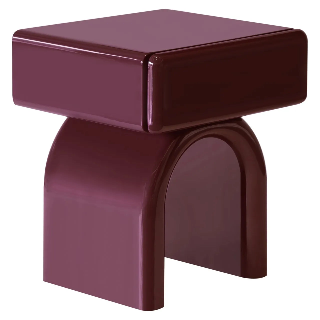 Richmond Interiors Bennet Burgundy Gloss Bedside Table