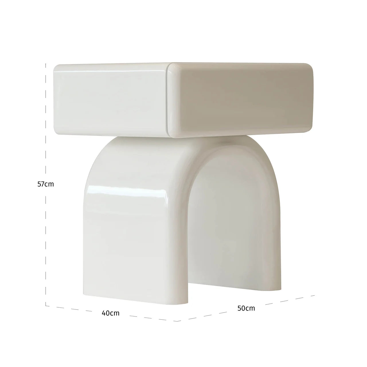 Richmond Interiors Bennet Coconut Milk White Bedside Table