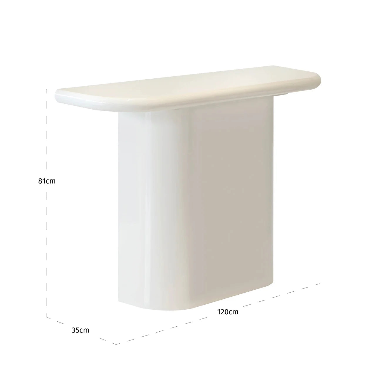 Richmond Interiors Blake Coconut Milk White Console Table