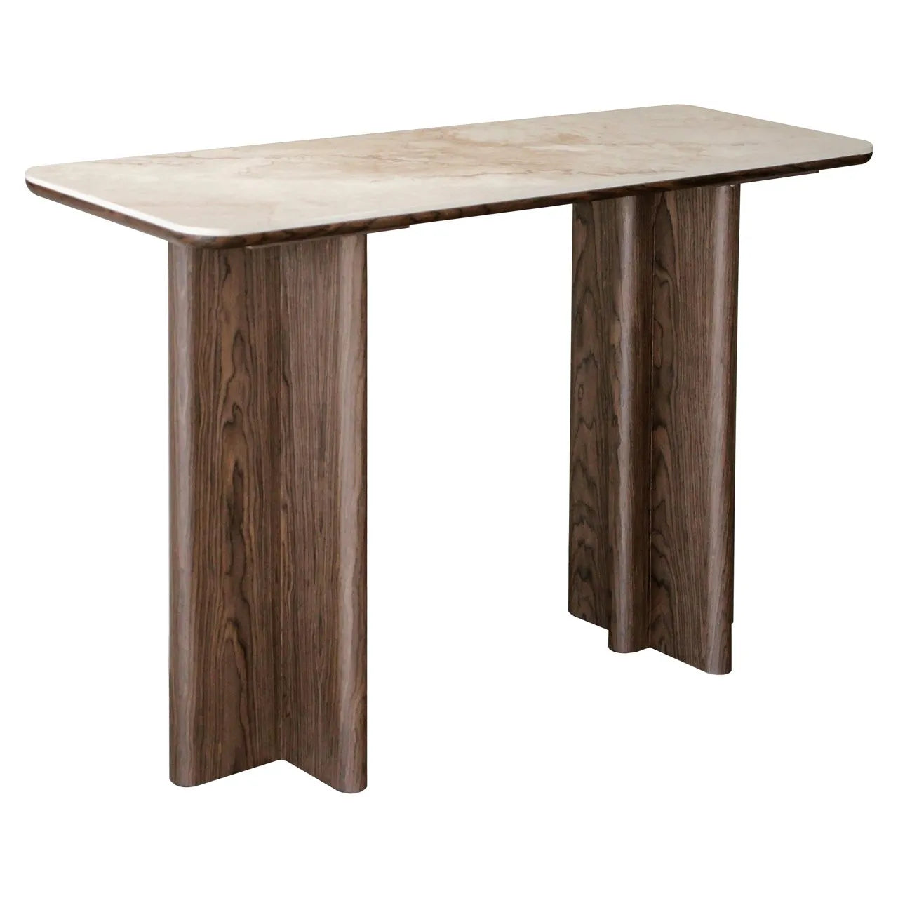 Richmond Interiors Colson Brown Wood & Marble Console Table