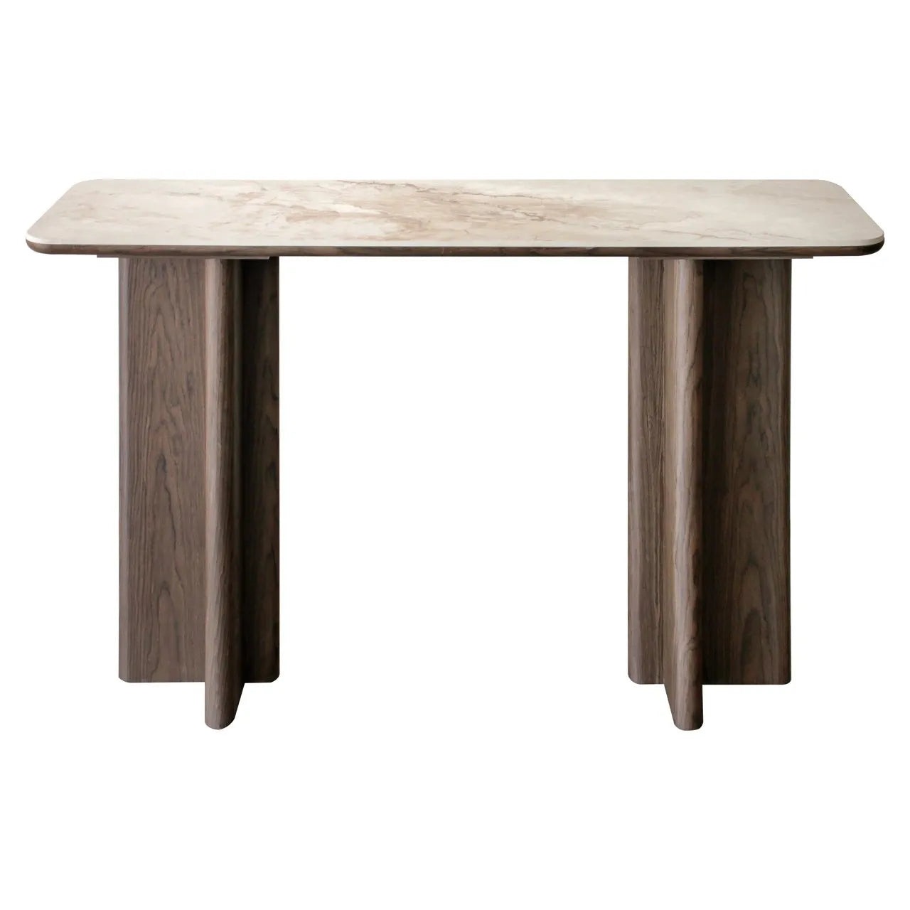 Richmond Interiors Colson Brown Wood & Marble Console Table