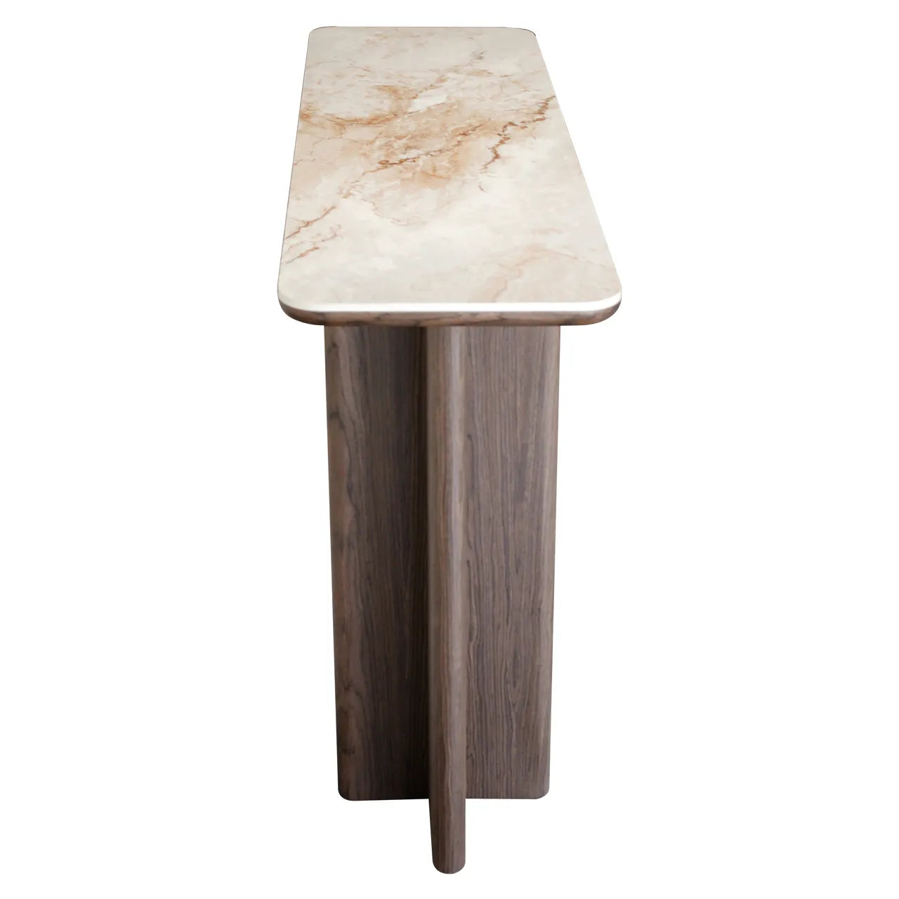 Richmond Interiors Colson Brown Wood & Marble Console Table