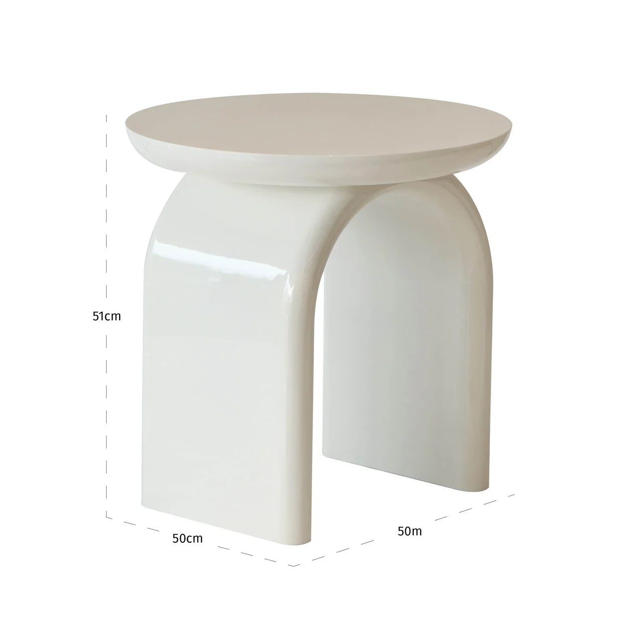 Richmond Interiors Merrick Coconut Milk White Side Table