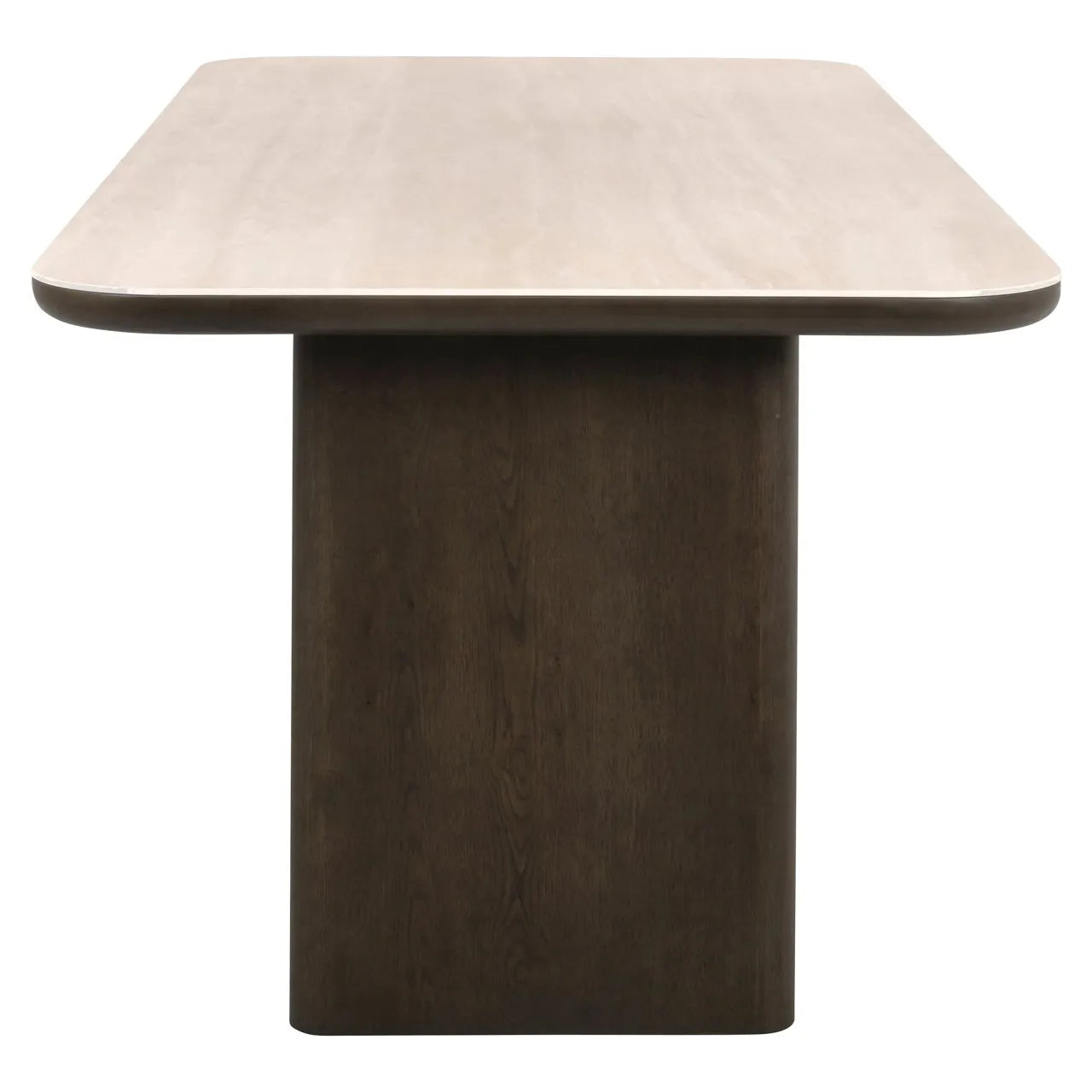 Richmond Interiors Nando Brown Oak Wood & Travertine Dining Table 230cm