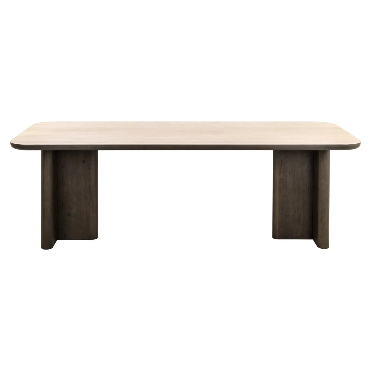 Richmond Interiors Nando Brown Oak Wood & Travertine Dining Table 270cm