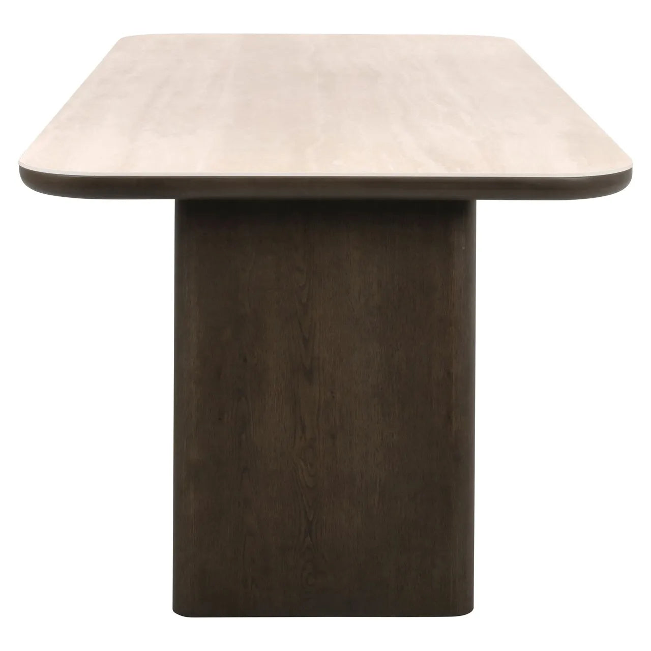 Richmond Interiors Nando Brown Oak Wood & Travertine Dining Table 270cm