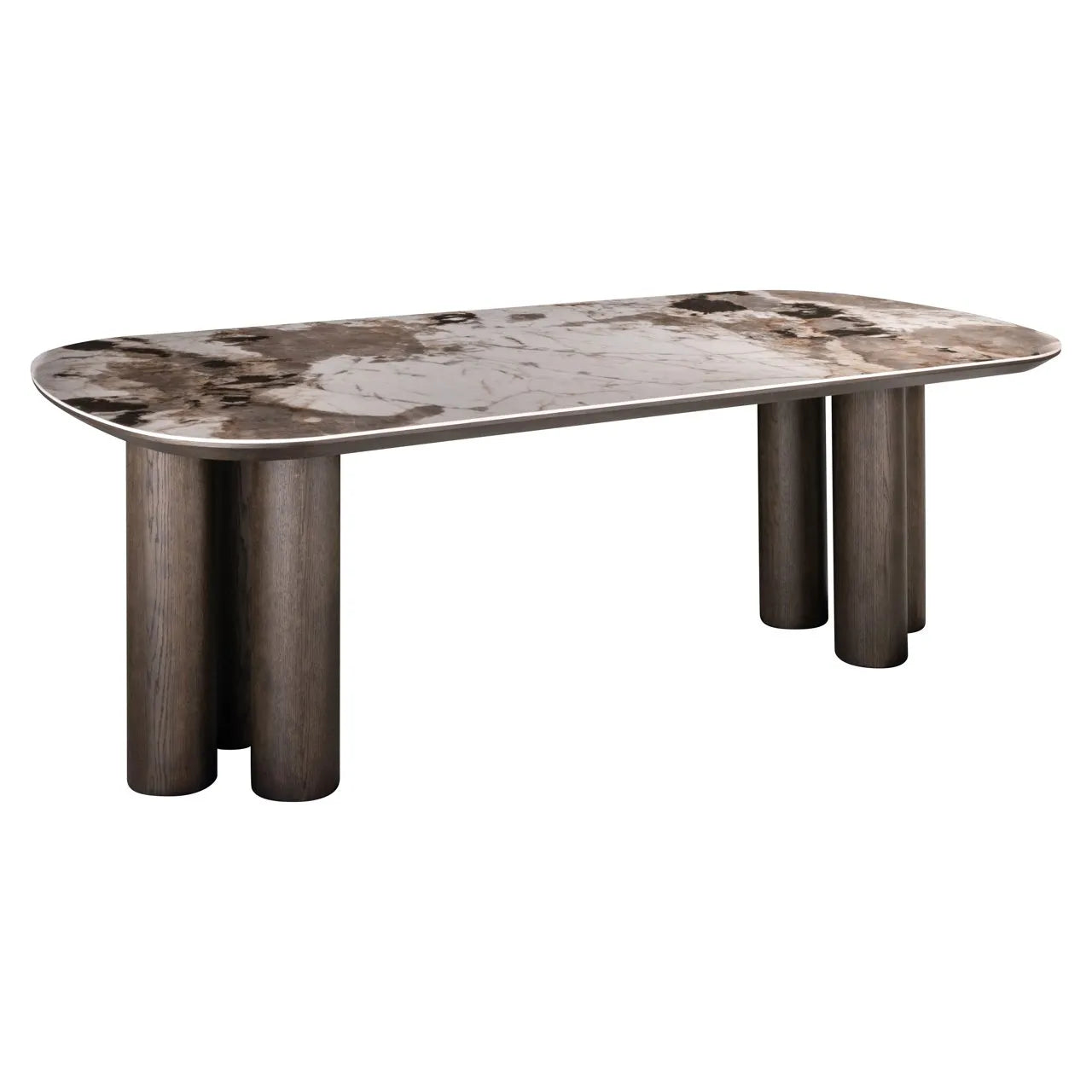 Richmond Interiors Langford Brown Oak Wood & Ceramic Top Dining Table 230cm