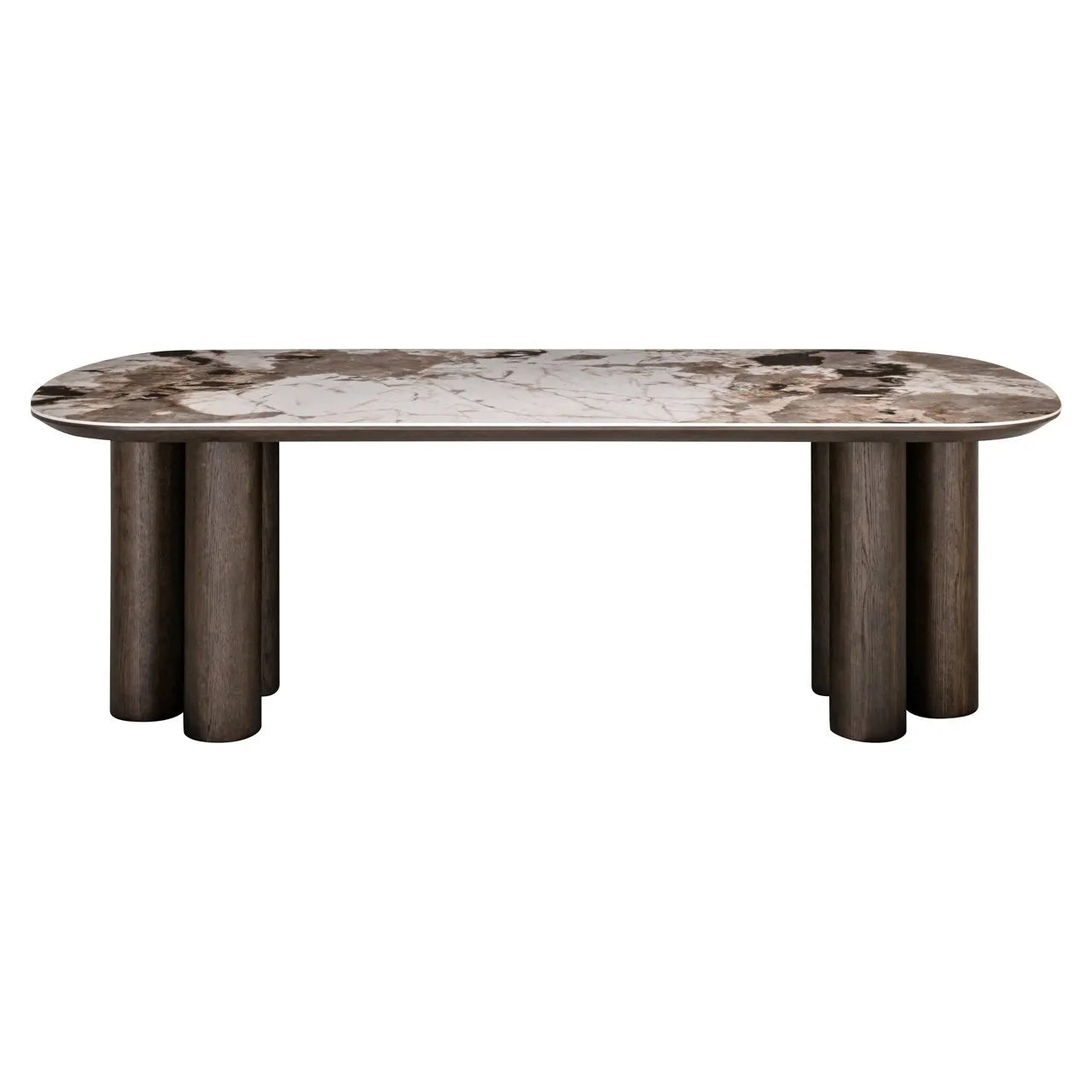 Richmond Interiors Langford Brown Oak Wood & Ceramic Top Dining Table 230cm