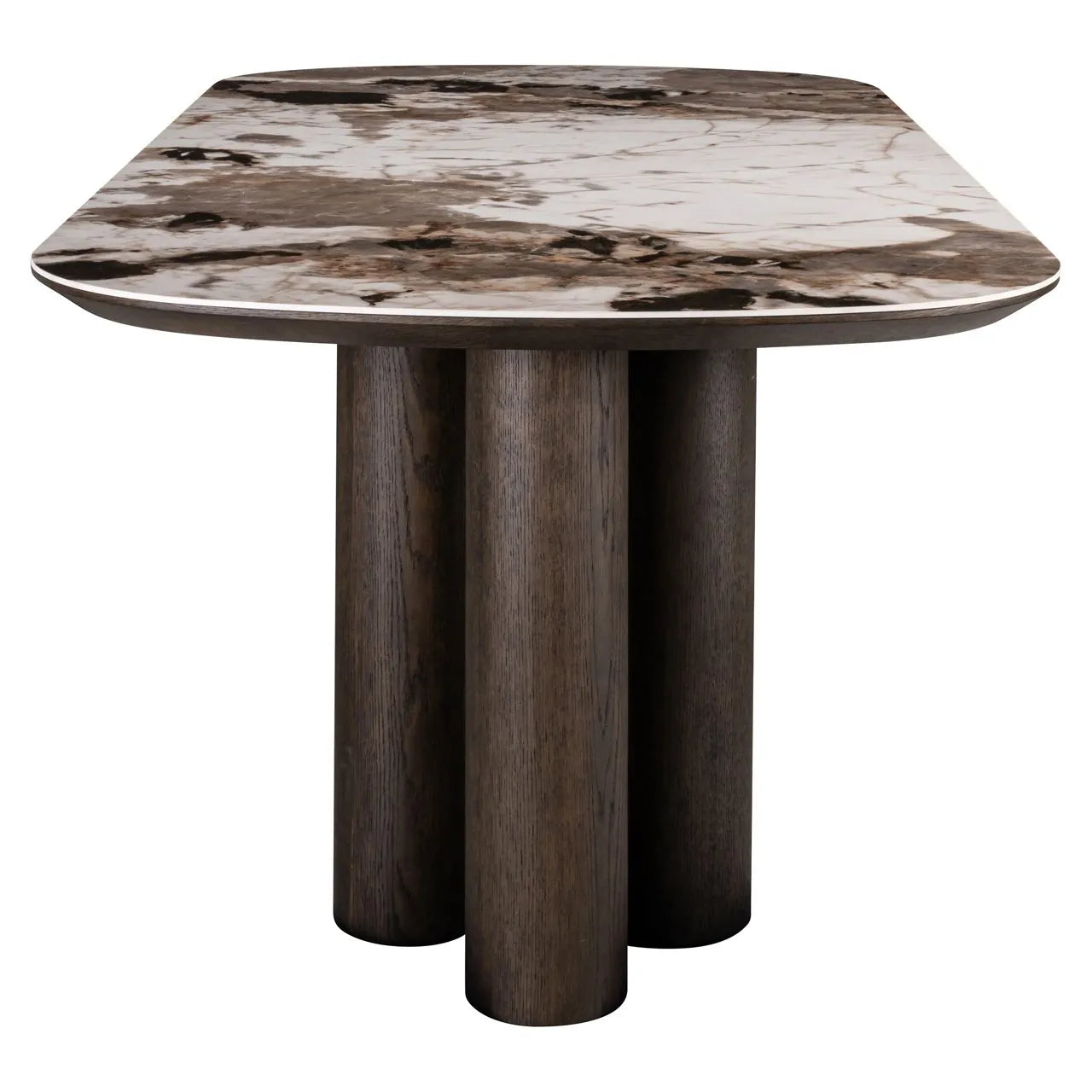 Richmond Interiors Langford Brown Oak Wood & Ceramic Top Dining Table 230cm