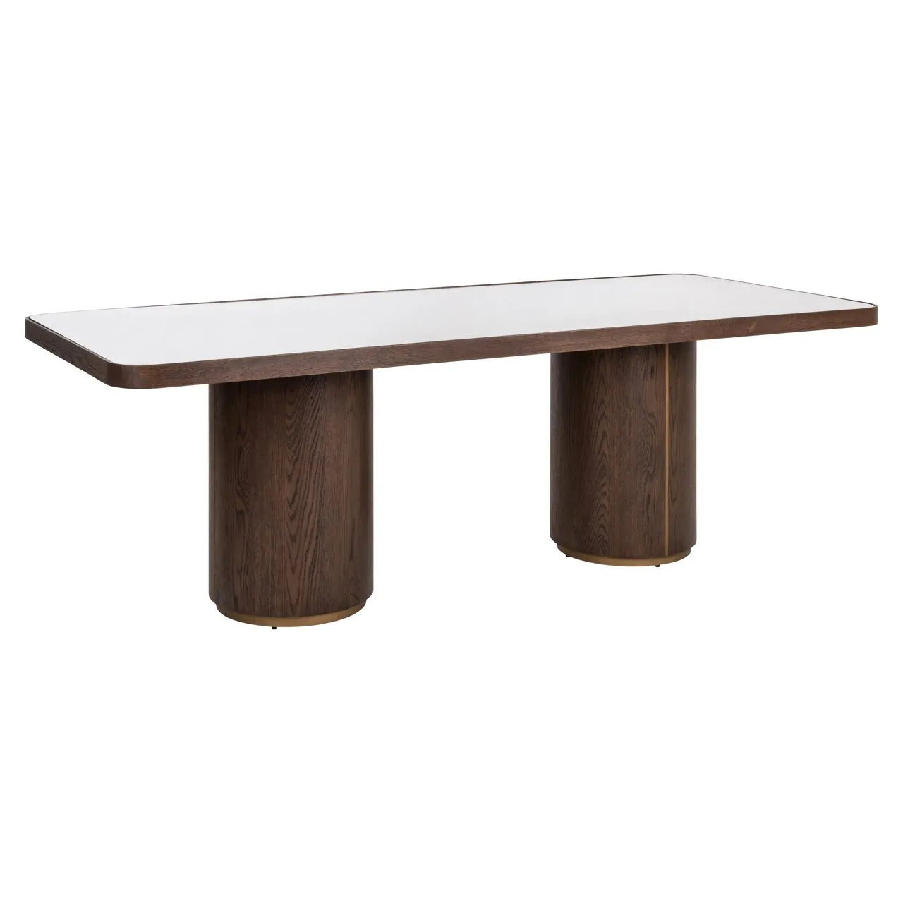 Richmond Interiors Willox Brown Oak Wood & Glass Dining Table 235cm