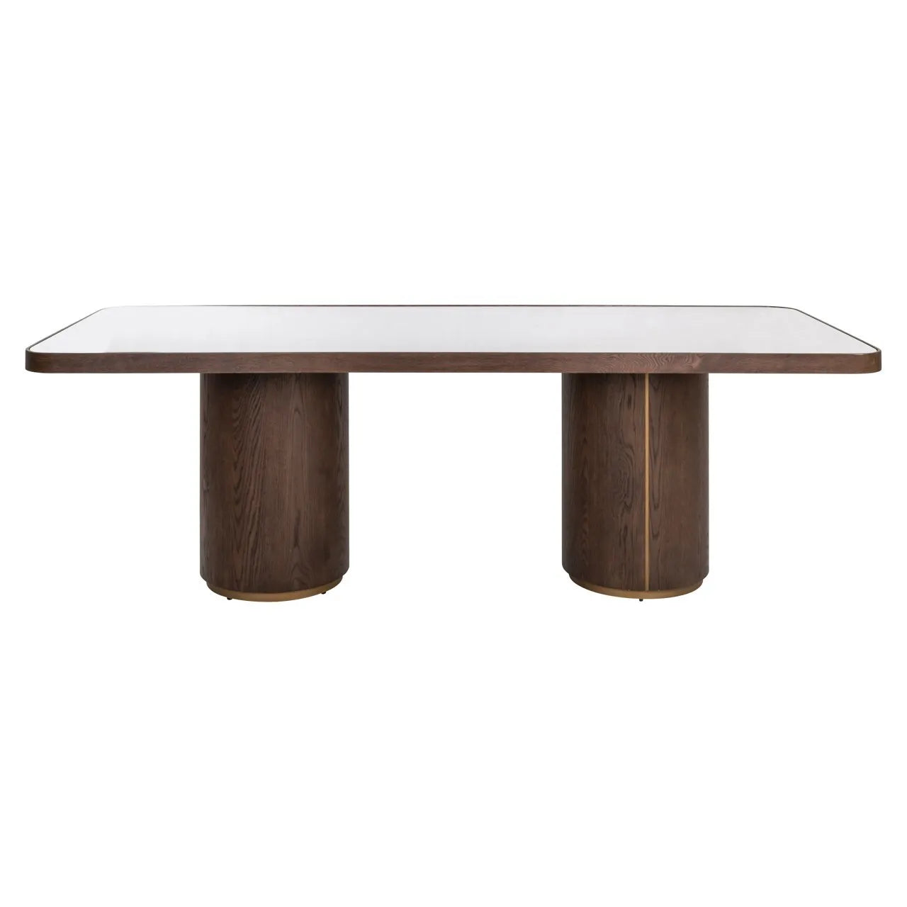 Richmond Interiors Willox Brown Oak Wood & Glass Dining Table 235cm