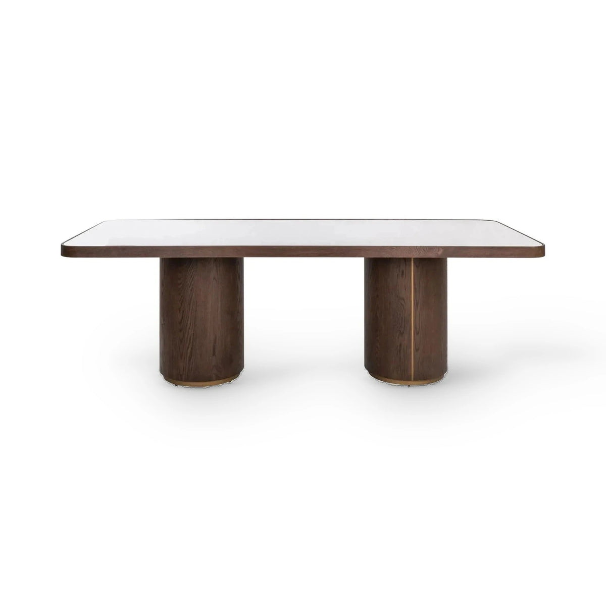 Richmond Interiors Willox Brown Oak Wood & Glass Dining Table 235cm