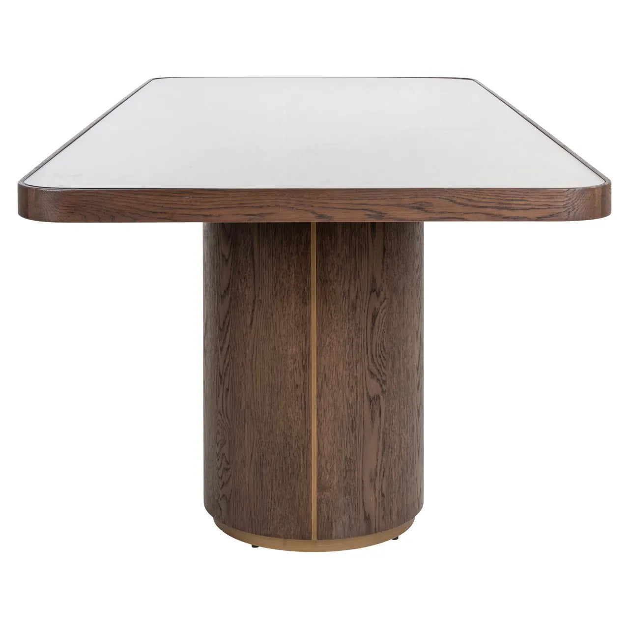 Richmond Interiors Willox Brown Oak Wood & Glass Dining Table 235cm