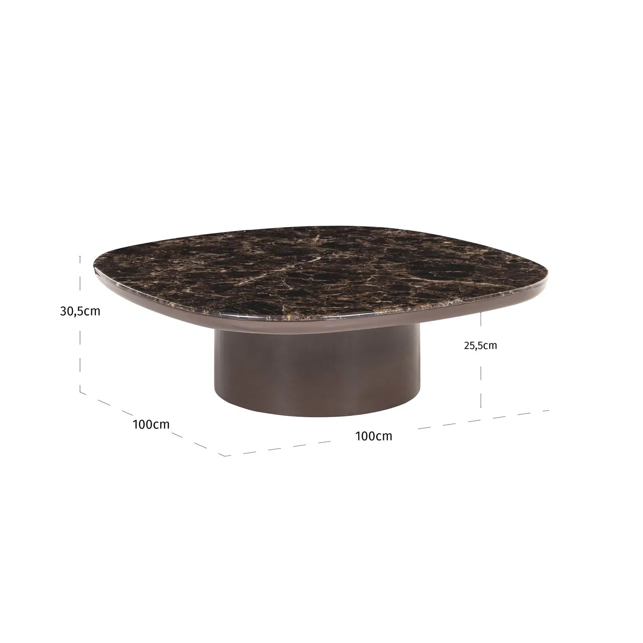 Richmond Interiors Almundi Chocolate Brown Marble Coffee Table