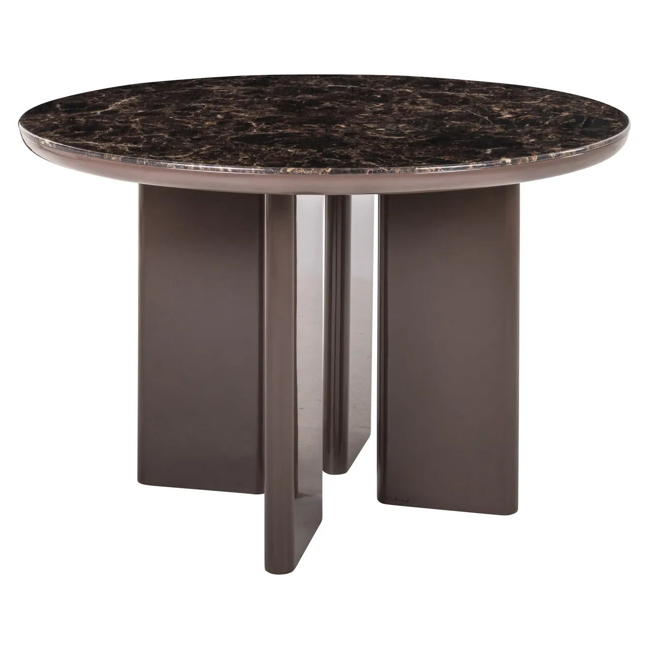 Richmond Interiors Almundi Chocolate Brown Marble Round Dining Table 120cm
