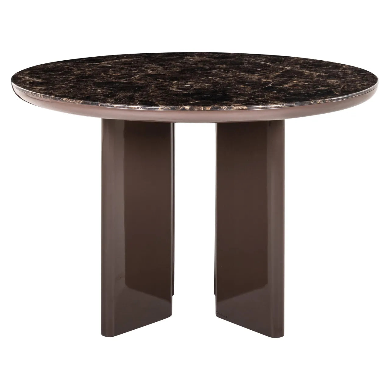 Richmond Interiors Almundi Chocolate Brown Marble Round Dining Table 120cm