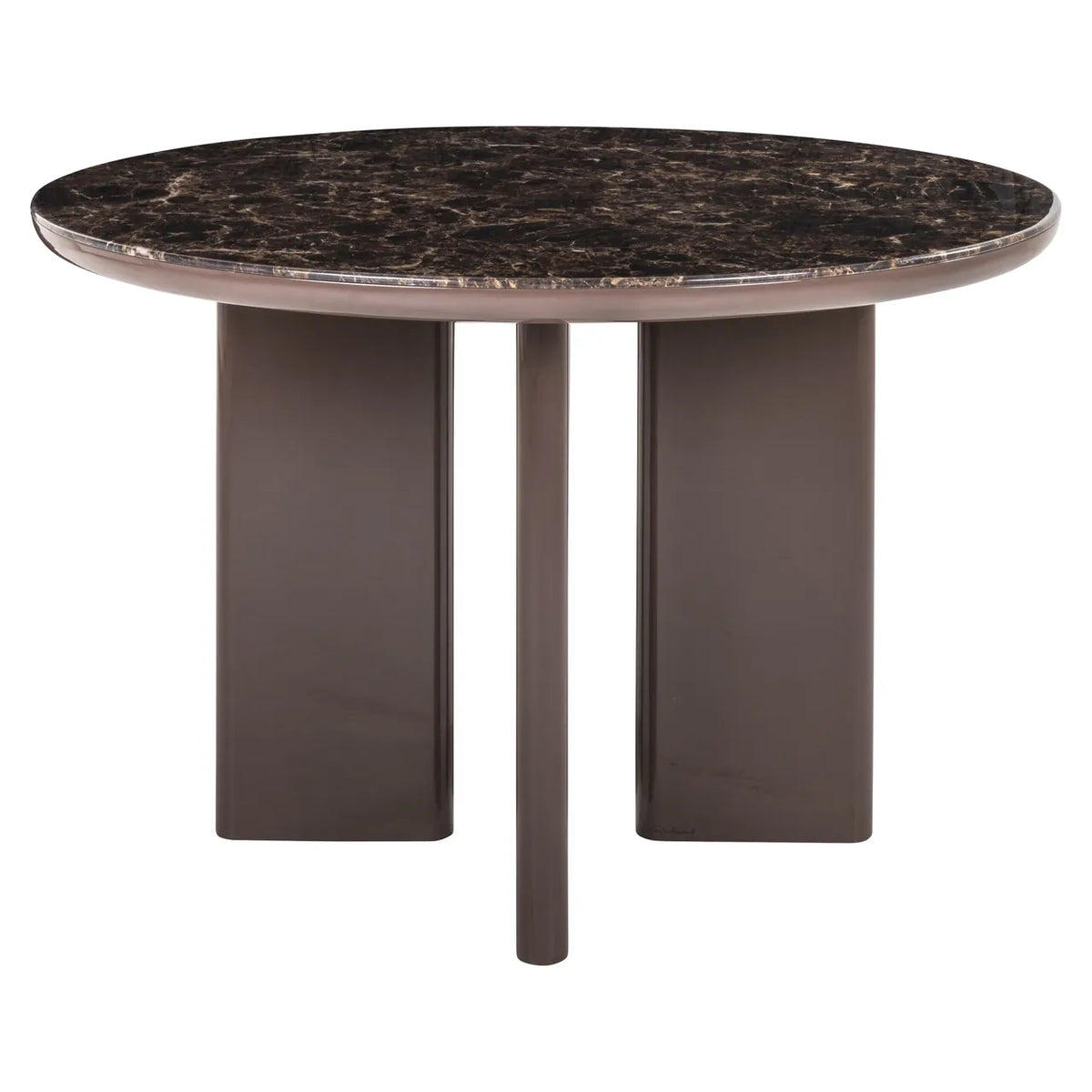Richmond Interiors Almundi Chocolate Brown Marble Round Dining Table 120cm
