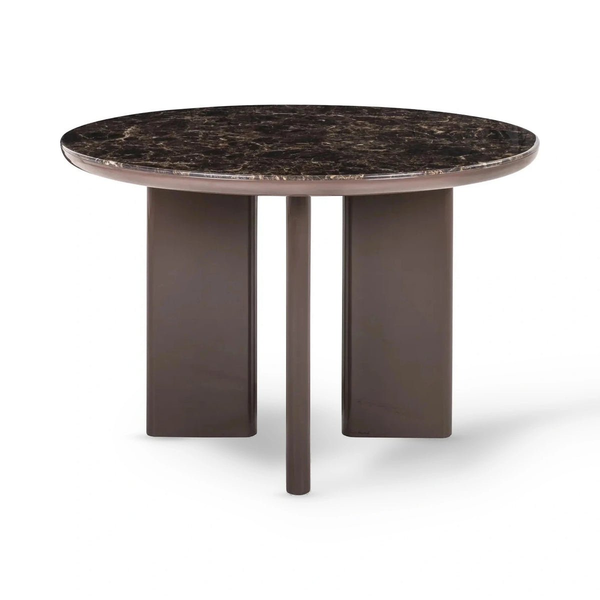 Richmond Interiors Almundi Chocolate Brown Marble Round Dining Table 120cm
