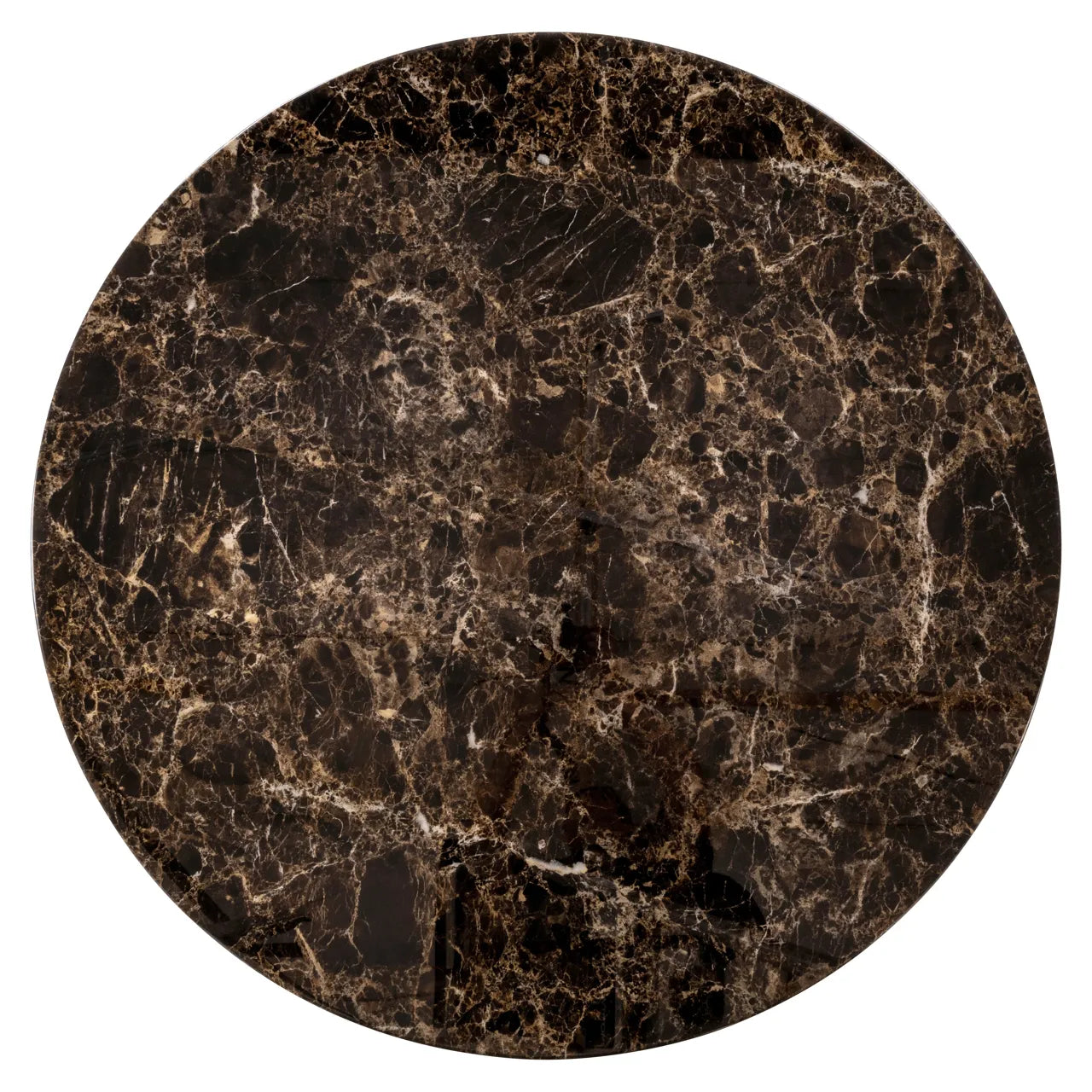 Richmond Interiors Almundi Chocolate Brown Marble Round Dining Table 120cm