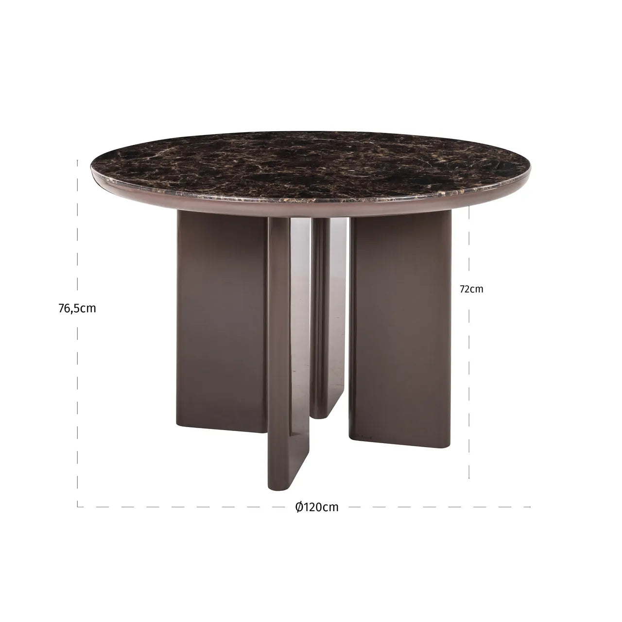 Richmond Interiors Almundi Chocolate Brown Marble Round Dining Table 120cm