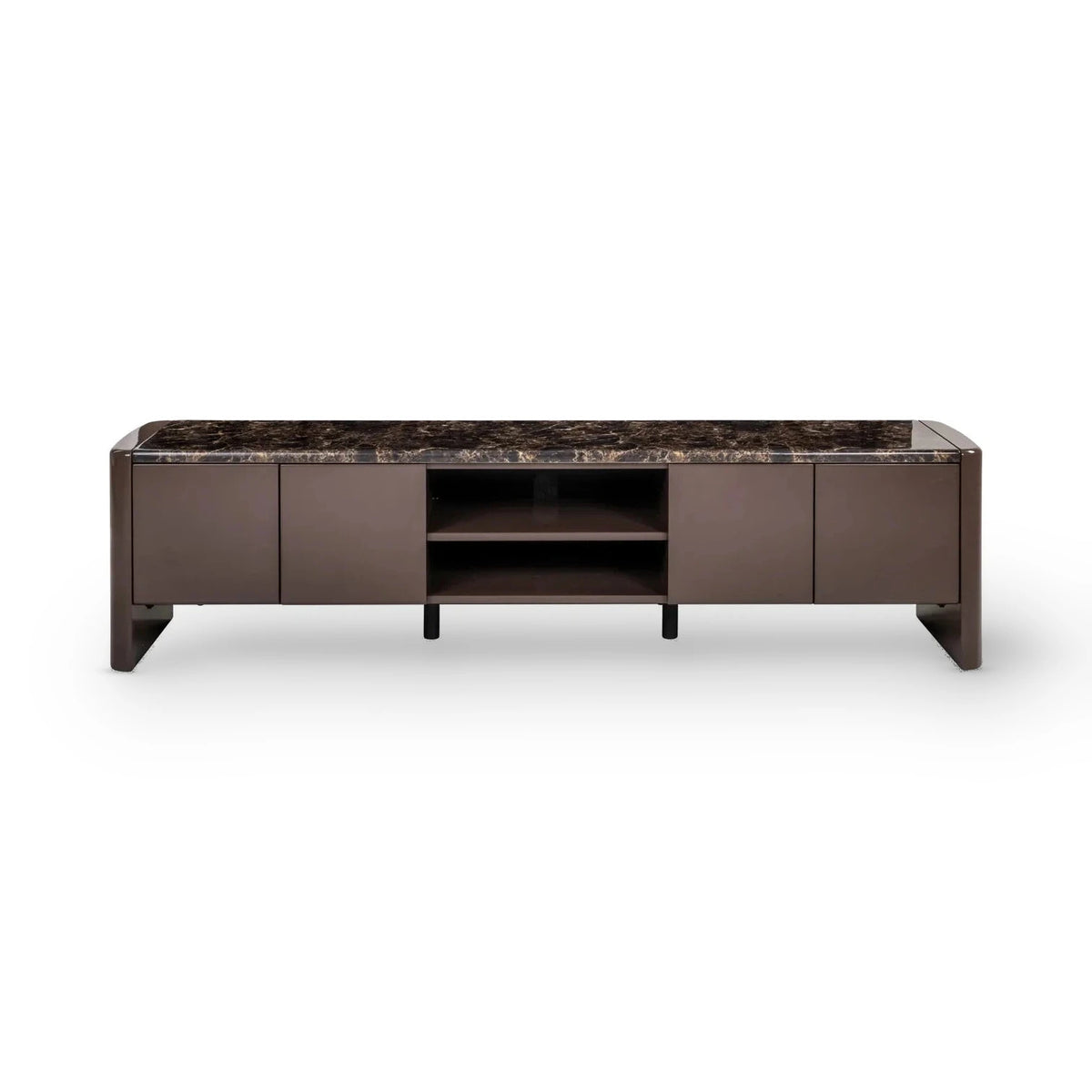 Richmond Interiors Almundi Chocolate Brown Marble TV Unit