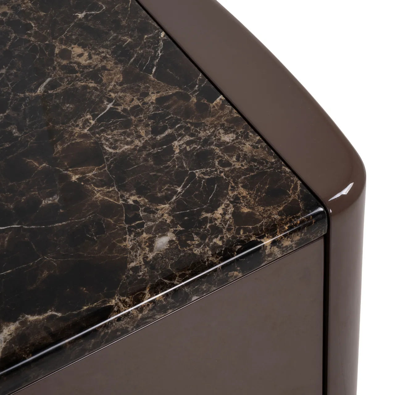 Richmond Interiors Almundi Chocolate Brown Faux Marble TV Unit