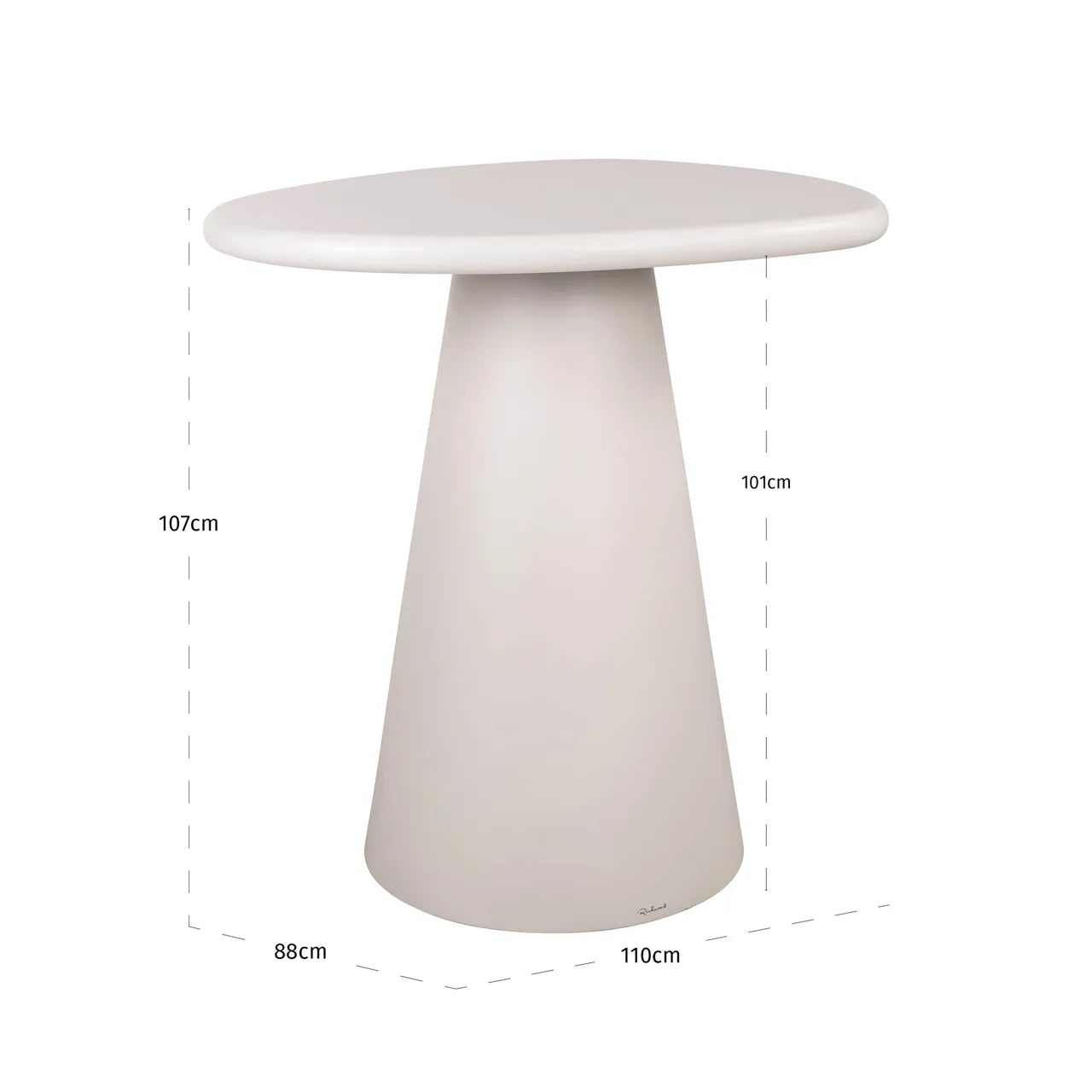 Richmond Interiors Bloomstone White Plaster Bar Table