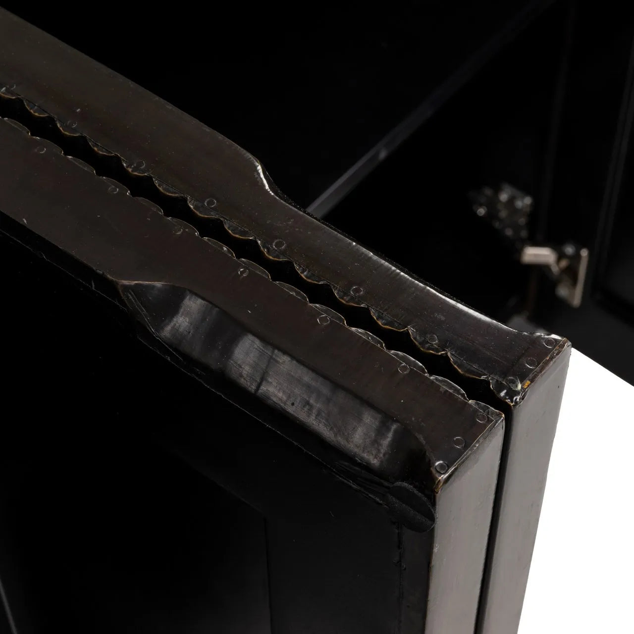 Richmond Interiors Russo Ash Brown Wood & Travertine Sideboard