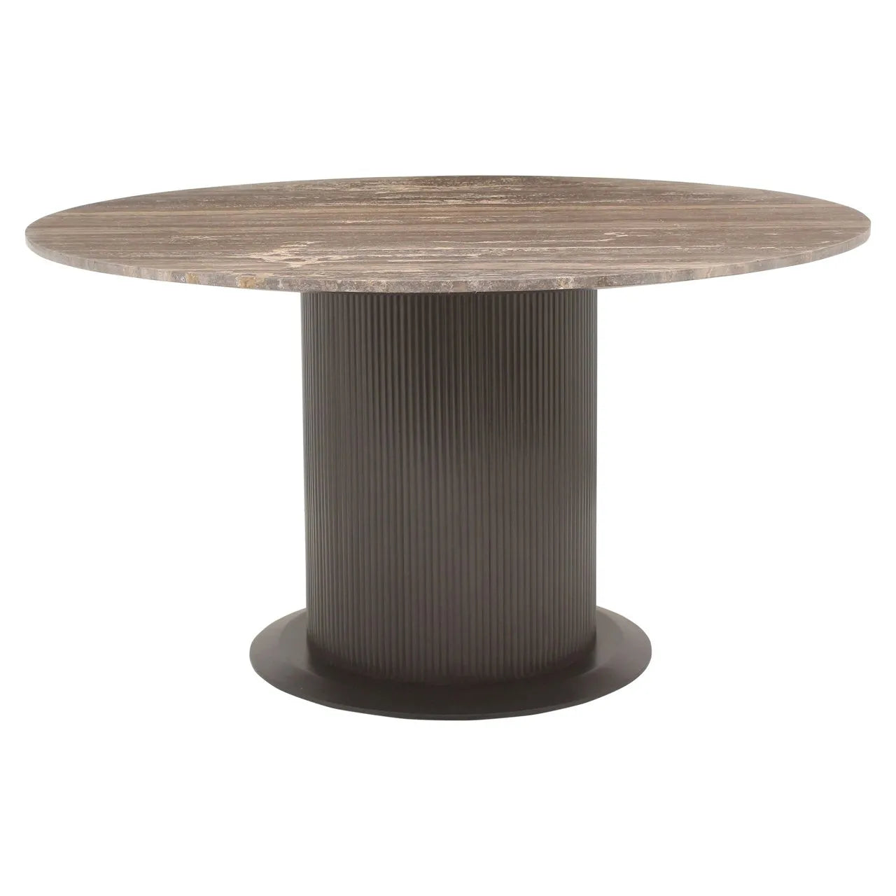 Richmond Interiors Russo Ash Brown & Travertine Round Dining Table 140cm