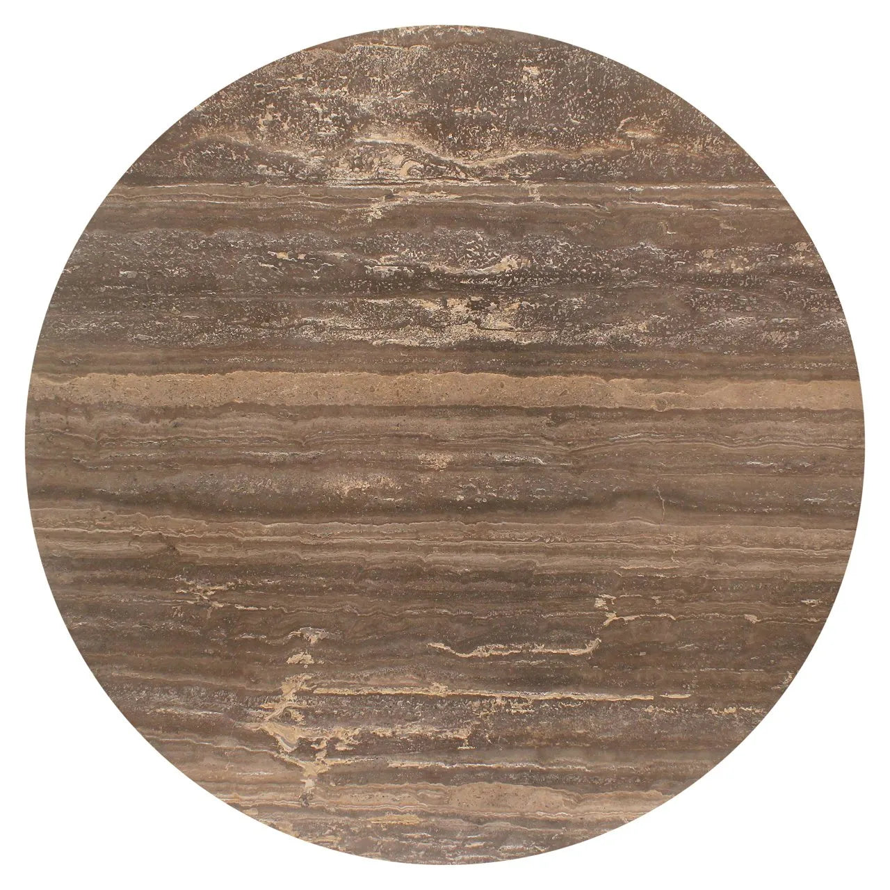 Richmond Interiors Russo Ash Brown & Travertine Round Dining Table 140cm