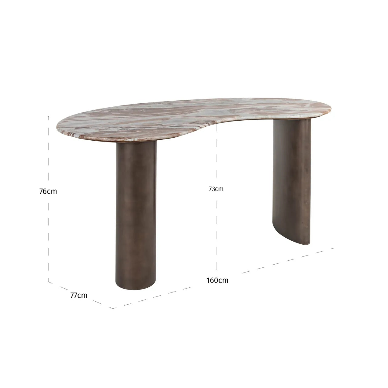 Richmond Interiors Brando Blush Beige/Grey Toronto Marble Desk