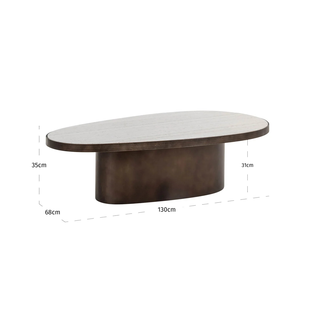 Richmond Interiors Biloxi Brown & Marble Coffee Table
